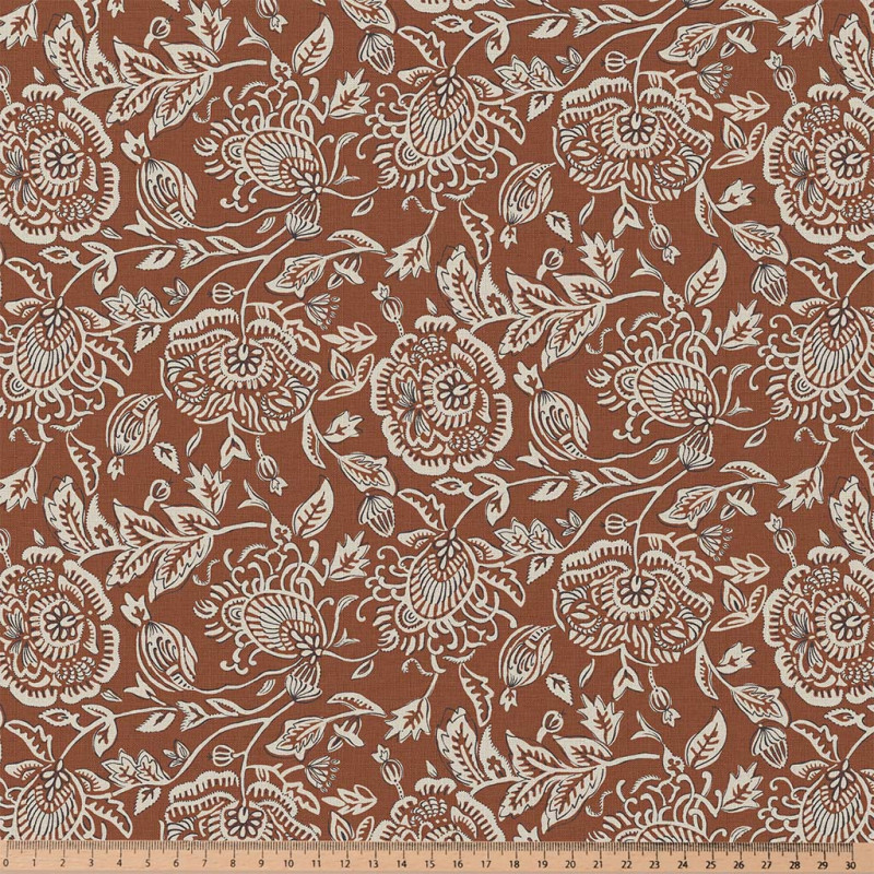 Beschichtete Baumwolle MEHAR Braun / Ecru